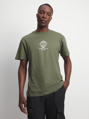 Jet Men's Olive Oversized T-Shirt