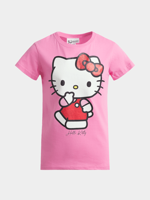 Jet Younger Girls Pink Hello Kitty T-Shirt