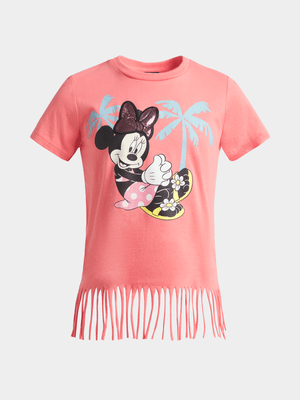 Jet Younger Girls Coral Minnie Mouse T-Shirt