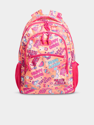 Squiggle Orange School Backpack