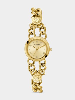 Guess  Vienna Gold Plated Chain Bracelet Watch