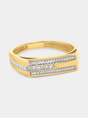 Yellow Gold Lab Grown Diamond Tracks Ring