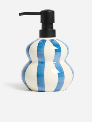 Jet Home Blue/White Stripe Soap Dispensor