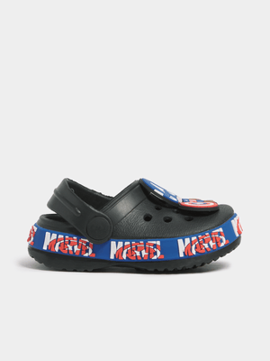 Jet Younger Boys Black Captain America Clogs