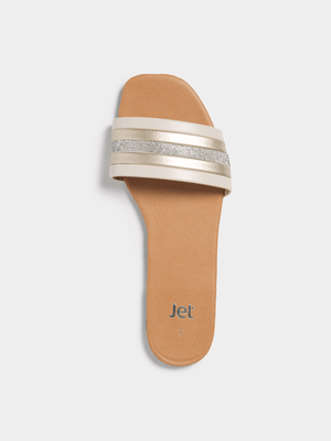 Jet Women's Nude Diamante Mule Sandals