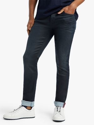 Fabiani Men's Napoli Blue Coated Skinny Denim