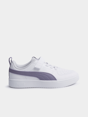 Kids Puma  Rickie White/Plum Sneaker