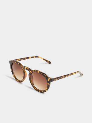 Jet Women's Brown Round Key Sunglasses