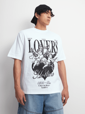 Men's White Lovers Graphic Top