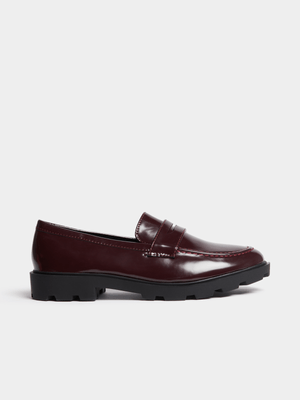 Women's Burgundy Penny Loafers