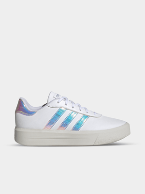 Women's adidas Court  White/Purple Platform