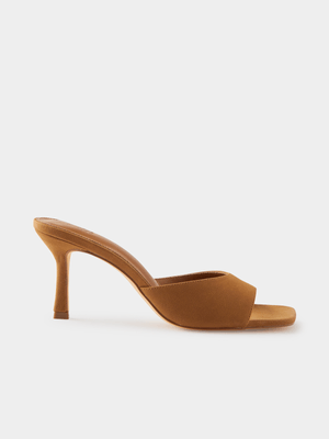 Women's Cotton On Brown Edie Minimal Mule Heels