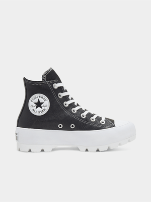 Womens Converse Chuck Taylor All Star Lugged Leather Foundational White/Black Platform Sneakers