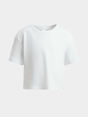 Jet Younger Girls White Boxy T-Shirt