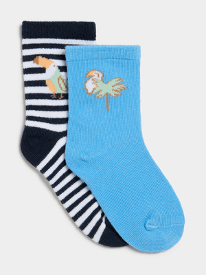 Jet Infant Boys Multicolour 2 Pack Tucan Print Socks