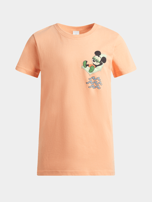 Jet Younger Boys Peach Mickey Mouse Vacay T-Shirt