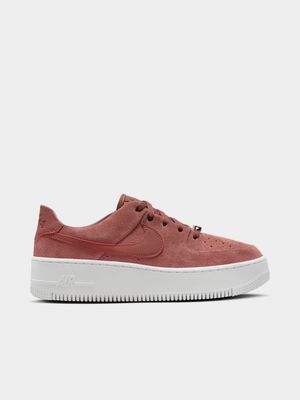 Nike Women's Air Force 1 Sage Red/White Sneaker