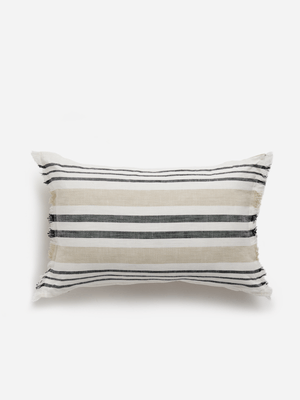 Jet Home Natural Fringed Stripe Scatter Cushion