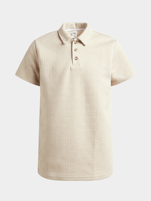 Jet Younger Boys Stone Textured Golf Shirt