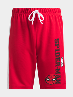 Jet Younger Boys Red/White Spiderman Baseball Shorts