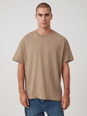 Men's Cotton On Beige Organic Loose Fit T-Shirt