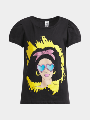 Jet Younger Girls Black T-Shirt