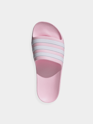 Junior Grade-School adidas Adilette Aqua Pink/White Slides