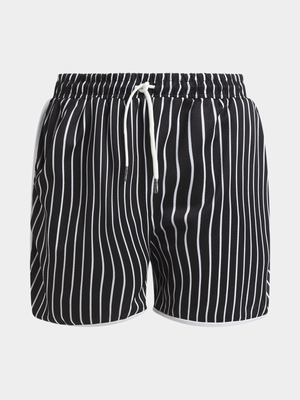 Jet Younger Girls Black/White Stripe Shorts