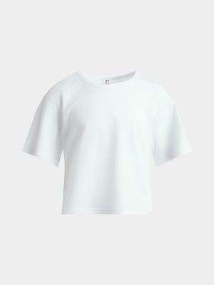 Jet Younger Girls White Boxy T-Shirt