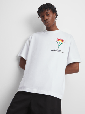 Archive Men's Floral White Heavy Weight T-Shirt