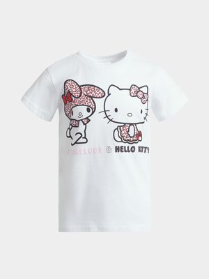 Jet Younger Girls White Hello Kitty x Melody T-Shirts