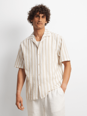 Jet Men's Tan/White Stripe Shirt