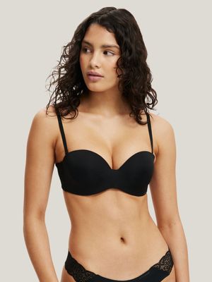 Women's Cotton On Black Everyday Strapless Lightly Lined T-shirt Bra