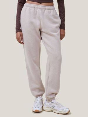 Cotton On Women's CREAM Plush Essential Gym Sweatpants