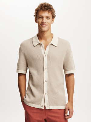 Men's Cotton On Grey Pablo Shorts Sleeve Shirt