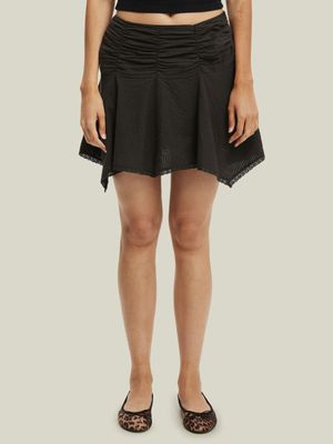 Women's Cotton On Black Georgie Hanky Hem Mini Skirt