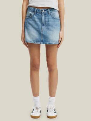 Women's Cotton On Blue Original Denim Mini Skirt