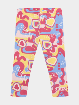 Junior Girl Guess Pink Microfiber Leggings