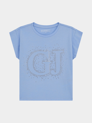 Junior Girl Guess Blue Midi T-Shirt