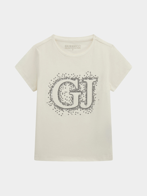 Younger Girls Guess Cream T-Shirt