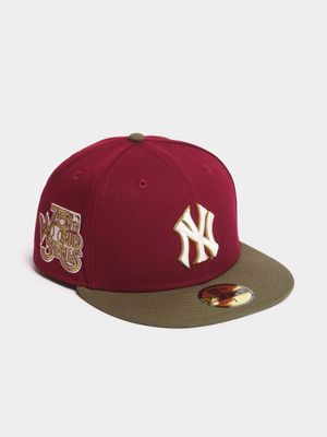 New Era Unisex 59FIFTY MLB New York Yankees Burgundy/ Green Cap