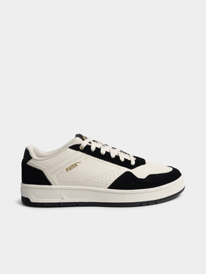 Mens Puma  Court Classic SD Milk/Black Sneaker