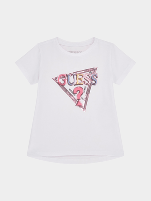 Younger Girls Guess White T-Shirt