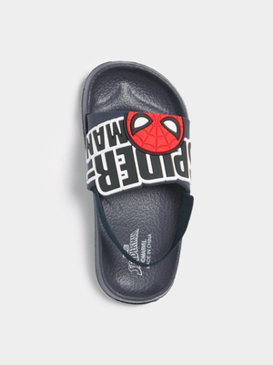 Jet Younger Boys Navy/Red Spiderman Slides