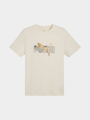 Mens Puma Ess+ Logo Lab Holiday Stone Tee