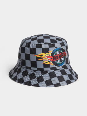 Jet Younger Boys Black/Grey Hotwheels Bucket Hat