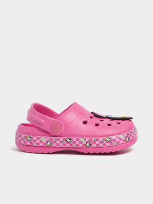 Jet Younger Girls Pink Daisy Clogs