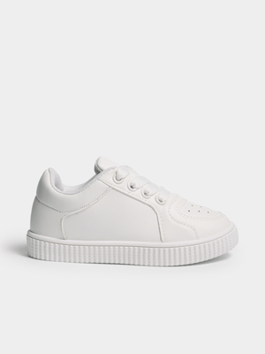 Jet Younger Girls White Court Sneakers