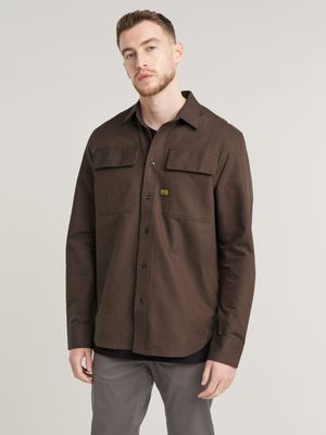 G-Star Men's CPO Regular Brown Shirt