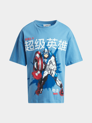 Jet Older Boys Blue Captain America Oversize T-Shirt